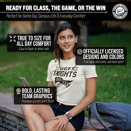 Central Florida Knights NCAA Adult Unisex Varsity Club Pennant T-Shirt Tag-Less - Off White