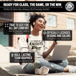 Central Florida Knights NCAA Adult Unisex Varsity Club Pennant Crewneck Fleece Sweatshirt - Off White