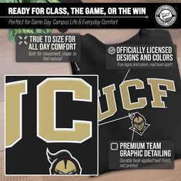 Central Florida Knights NCAA Adult Tackle Twill Crewneck Sweatshirt - Black
