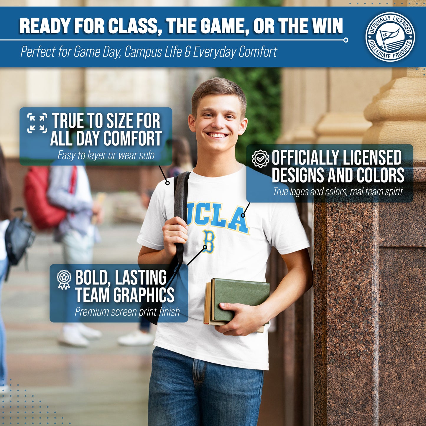 UCLA Bruins NCAA Adult Gameday Cotton T-Shirt - White