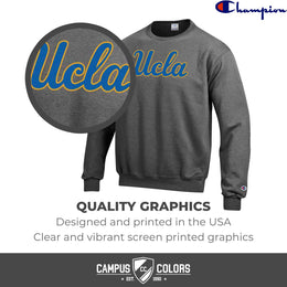 UCLA Bruins Adult Mascot Fleece Crewneck - Charcoal