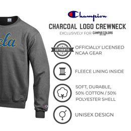UCLA Bruins Adult Mascot Fleece Crewneck - Charcoal