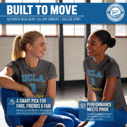 UCLA Bruins NCAA Womens Tag-Less Ultra Soft Tailgate T-Shirt - Black Heather