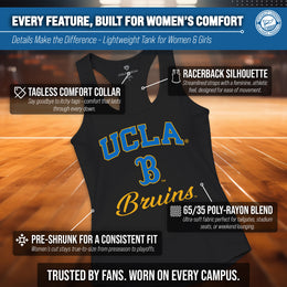 UCLA Bruins NCAA Womens Tag-Less Ultra Soft Tailgate Tank Top - Black Heather