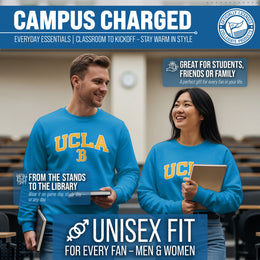 UCLA Bruins NCAA Adult Tackle Twill Crewneck Sweatshirt - Light Blue