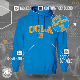 UCLA Bruins NCAA Adult Tackle Twill Hooded Sweatshirt - Light Blue