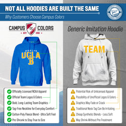 UCLA Bruins NCAA Adult Unisex Starting Fresh Heathered Hooded Fleece Sweatshirt - Blue Heather