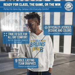 UCLA Bruins NCAA Adult Unisex Varsity Club Pennant Hooded Fleece Sweatshirt - Off White