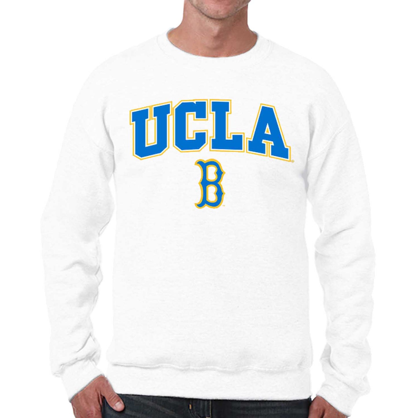UCLA Bruins Adult Arch & Logo Soft Style Gameday Crewneck Sweatshirt - White