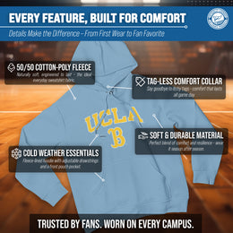 UCLA Bruins Adult Arch & Logo Soft Style Gameday Hooded Sweatshirt - Light Blue
