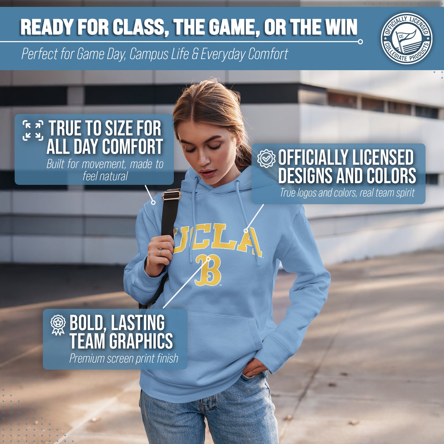 UCLA Bruins Adult Arch & Logo Soft Style Gameday Hooded Sweatshirt - Light Blue