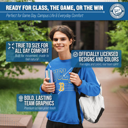 UCLA Bruins NCAA Adult Unisex Overtime Classics Crewneck Fleece Sweatshirt - Blue