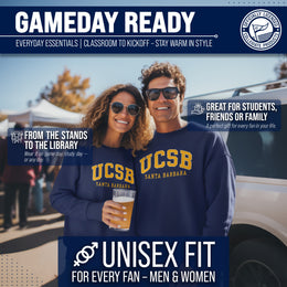 UCSB Gauchos Campus Colors Adult Arch & Logo Soft Style Gameday Crewneck Sweatshirt  - Navy