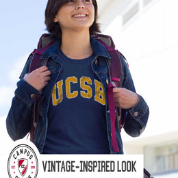 UCSB Gauchos Adult MVP Heathered Cotton Blend T-Shirt - Navy