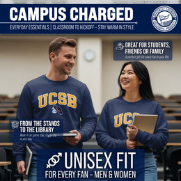 UCSB Gauchos NCAA Adult Tackle Twill Crewneck Sweatshirt - Navy