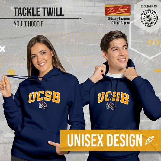 UCSB Gauchos NCAA Adult Tackle Twill Hooded Sweatshirt - Navy