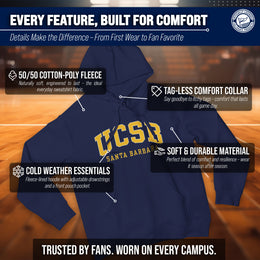 UCSB Gauchos Campus Colors Adult Arch & Logo Soft Style Gameday Hooded Sweatshirt  - Navy