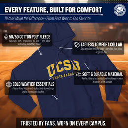 UCSB Gauchos Campus Colors Adult Arch & Logo Soft Style Gameday Hooded Sweatshirt  - Navy