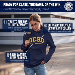 UCSB Gauchos Campus Colors Adult Arch & Logo Soft Style Gameday Hooded Sweatshirt  - Navy
