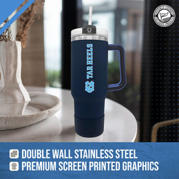 North Carolina Tar Heels College & University 40 oz Travel Tumbler With Handle - Navy