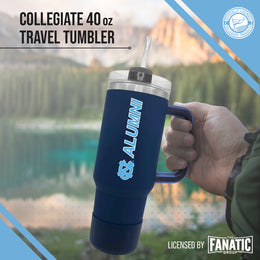 North Carolina Tar Heels Collegiate 40oz Stainless Steel Travel Tumbler with Handle for Alumni - Navy
