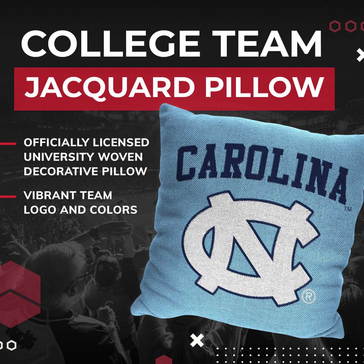 North Carolina Tar Heels NCAA Decorative Pillow - Carolina Blue