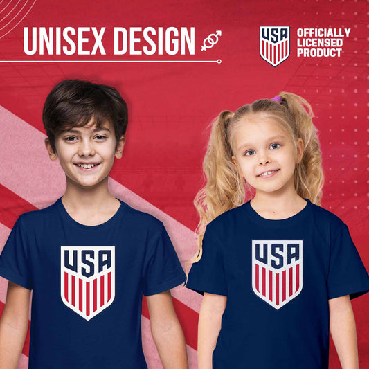 USA National Team Team Fan Apparel Youth US National Soccer Team T-Shirt For Boys & Girls - Navy