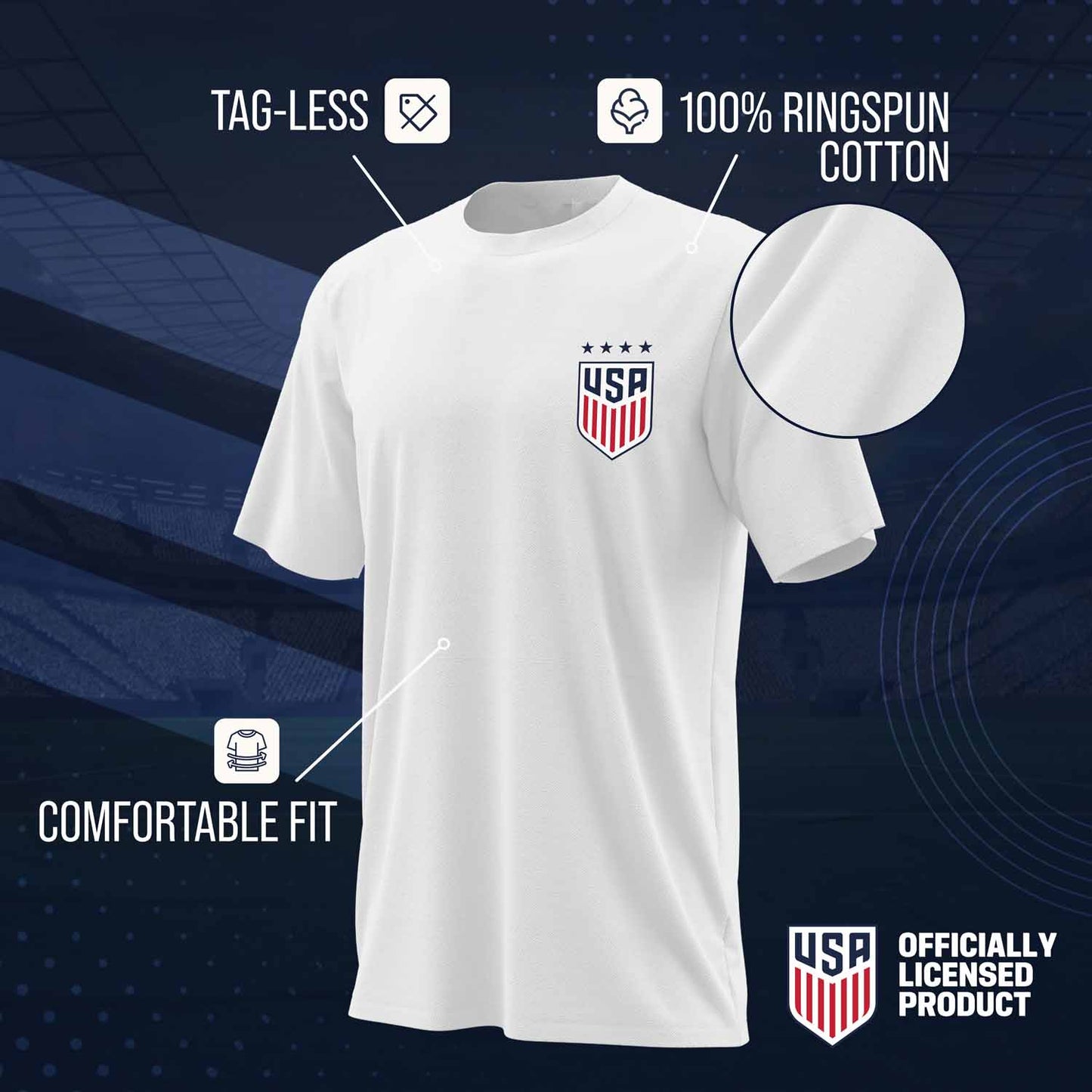 USA National Team The Victory Officially Licensed Youth US Women's National Soccer Team  Rose Lavelle Name & Number T-Shirt - White #16