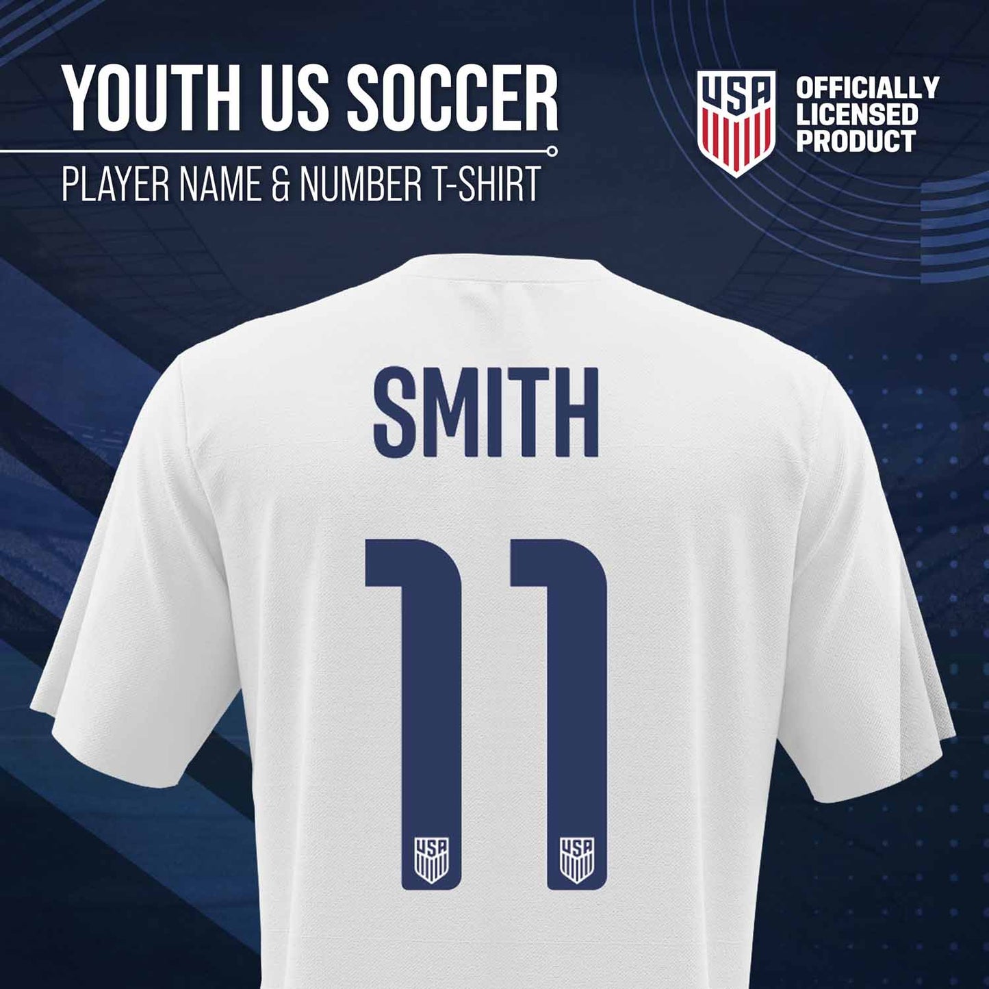 USA National Team The Victory Officially Licensed Youth US Women's National Soccer Team Sophia Smith Name & Number T-Shirt - White #11