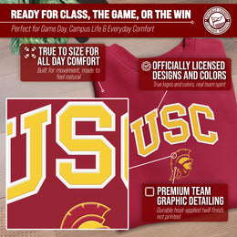 USC Trojans NCAA Adult Tackle Twill Crewneck Sweatshirt - Cardinal