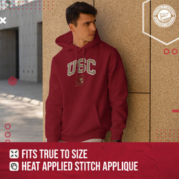 USC Trojans NCAA Adult Tackle Twill Hooded Sweatshirt - Cardinal