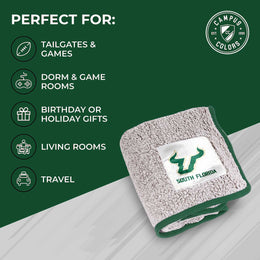 USF Bulls NCAA Silk Sherpa College Throw Blanket - Kelly Green