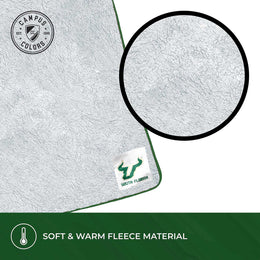 USF Bulls NCAA Silk Sherpa College Throw Blanket - Kelly Green