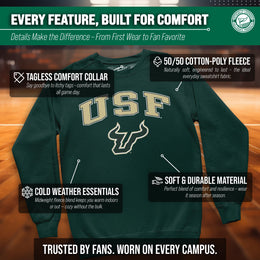 USF Bulls Adult Arch & Logo Soft Style Gameday Crewneck Sweatshirt - Green