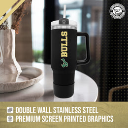 USF Bulls College & University 40 oz Travel Tumbler With Handle - Black