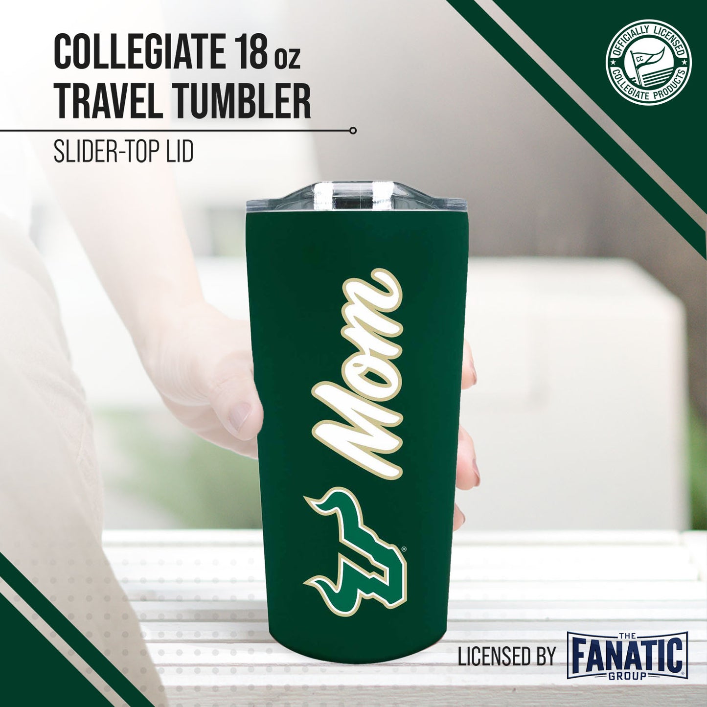USF Bulls NCAA Stainless Steel Travel Tumbler for Mom - Green