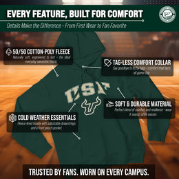 USF Bulls Adult Arch & Logo Soft Style Gameday Hooded Sweatshirt - Green