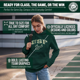 USF Bulls Adult Arch & Logo Soft Style Gameday Hooded Sweatshirt - Green