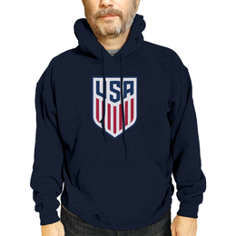 USA National Team The Victory Officially Licensed Unisex Adult US Men's National Soccer Team Gameday Logo Hooded Sweatshirt - Navy