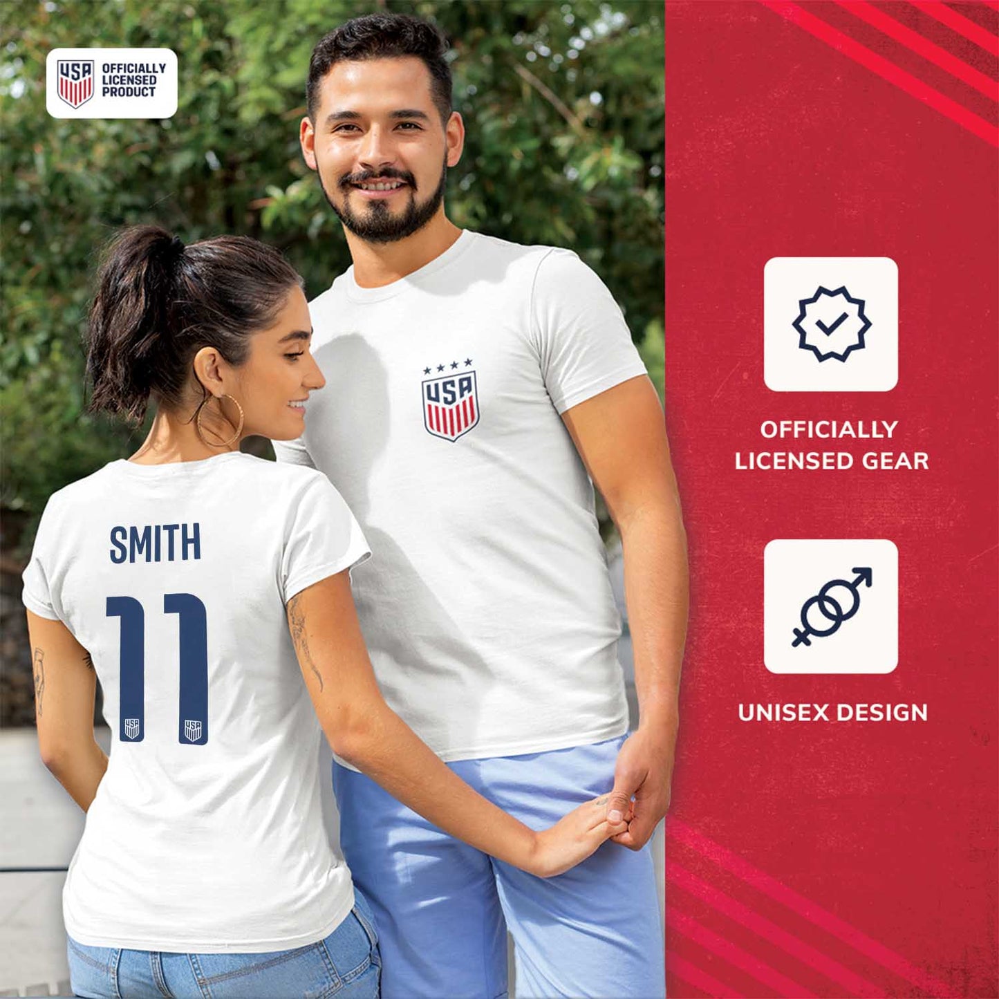USA National Team The Victory Officially Licensed US Adult Women's National Soccer Team Sophia Smith Name & Number T-Shirt - White #11