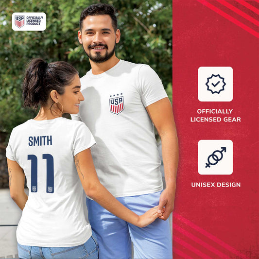 USA National Team The Victory Officially Licensed US Adult Women's National Soccer Team Sophia Smith Name & Number T-Shirt - White #11