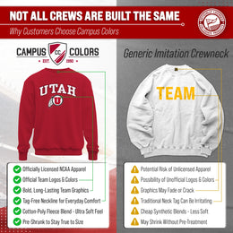 Utah Utes Adult Arch & Logo Soft Style Gameday Crewneck Sweatshirt - Red