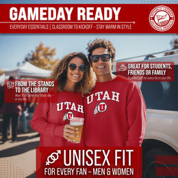 Utah Utes Adult Arch & Logo Soft Style Gameday Crewneck Sweatshirt - Red