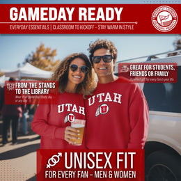 Utah Utes Adult Arch & Logo Soft Style Gameday Crewneck Sweatshirt - Red