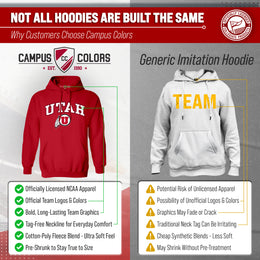 Utah Utes Adult Arch & Logo Soft Style Gameday Hooded Sweatshirt - Red