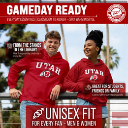 Utah Utes Adult Arch & Logo Soft Style Gameday Hooded Sweatshirt - Red
