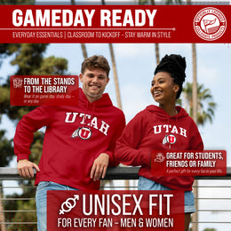 Utah Utes Adult Arch & Logo Soft Style Gameday Hooded Sweatshirt - Red