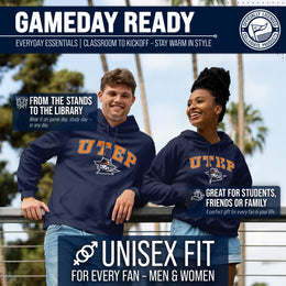 UTEP Miners Adult Arch & Logo Soft Style Gameday Hooded Sweatshirt - Navy
