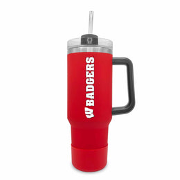 Wisconsin Badgers College & University 40 oz Travel Tumbler With Handle - Red