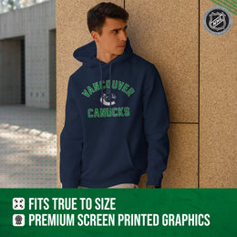 Vancouver Canucks Adult NHL Primary Logo Hooded Sweatshirt - Navy